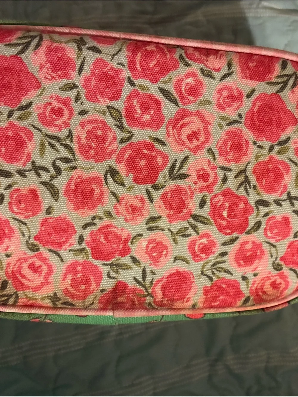 SweetHoney Cherry-Print lunch tote with Pink Trim